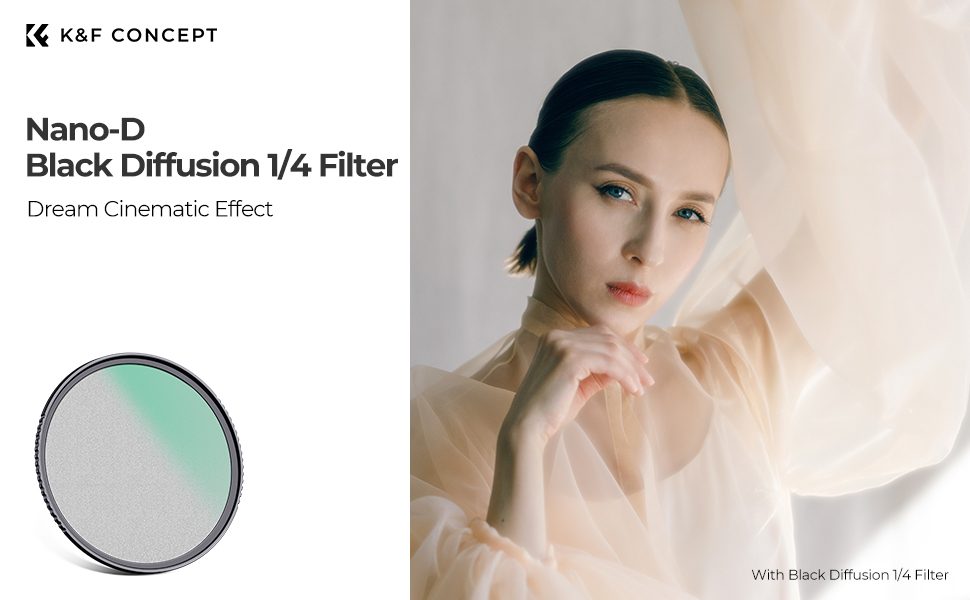 Фільтр K&F Concept Black Mist 72mm для відео та портретної фотографії (24-шарове нанопокриття)