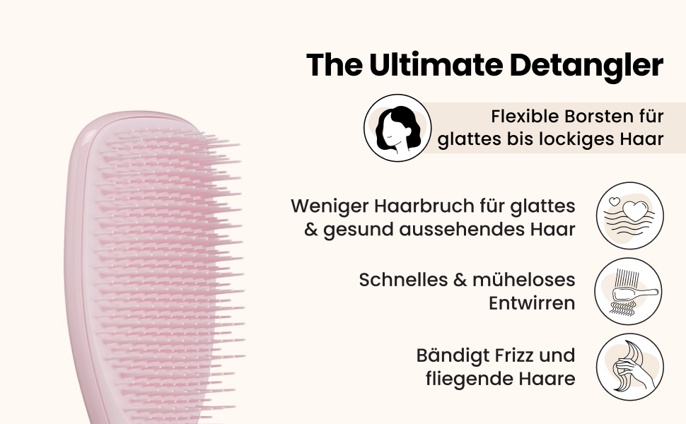 Тізер Тангл - Ultimate Detangler - Щітка для волосся для мокрого та сухого волосся, розплутування, всі типи волосся, чорний лікерний колір