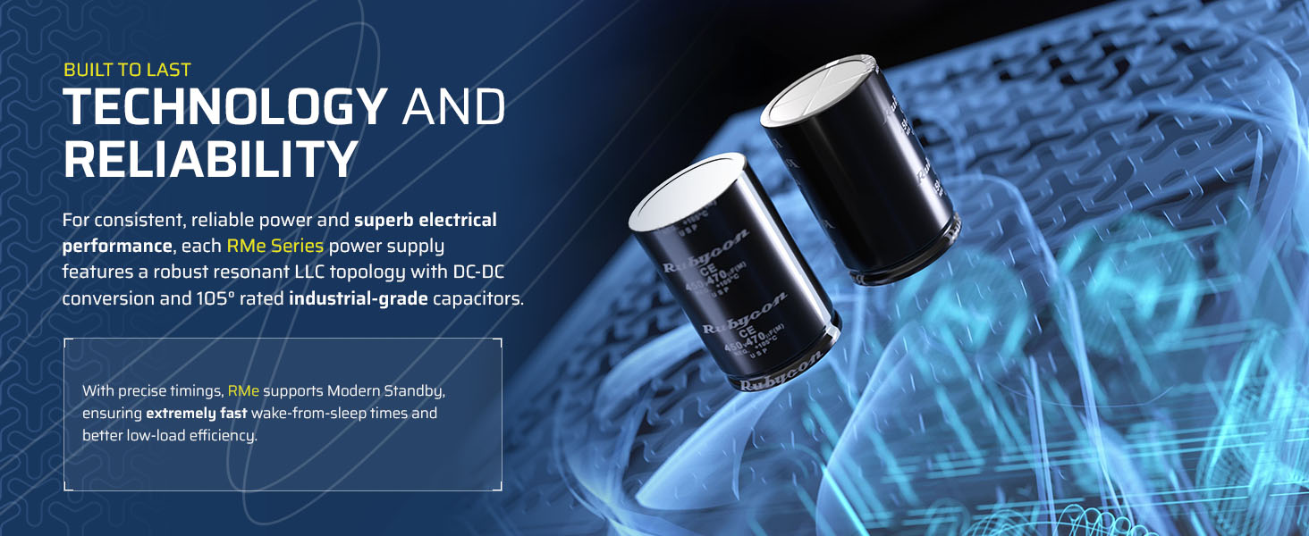 Блок живлення Corsair RMe Series RM1000e 1000W ATX 3.1 PCIe 5.1, Cybenetics Gold, повністю модульний