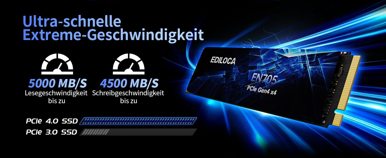 SSD NVMe M.2 PCIe Gen4 4TB з радіатором для PS5, ноутбука та ПК. Швидкість до 7400 МБ/с, 3D NAND TLC. Внутрішній SSD накопичувач