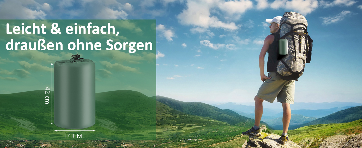 Каремат самонадувний Camping 2025, 12 см, з підголівником 16 см та помпою - для туризму, пляжу, кемпінгу. Ультралегкий, міцний