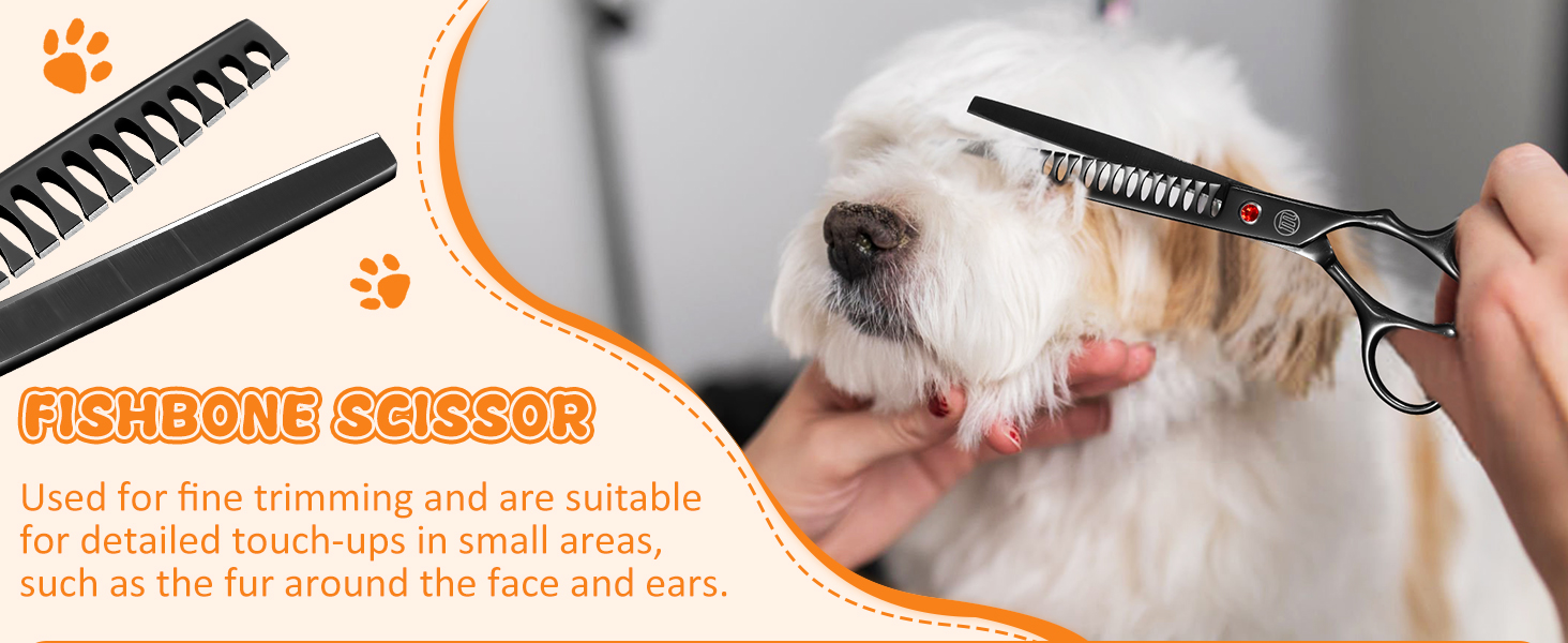 Набір професійних ножиць для грумінгу собак Moontay 7 дюймів: вигнуті, прямі, розріджуючі ножиці
