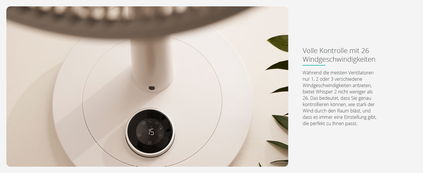 Вентилятор підлоговий Duux Whisper 2 - тихий, з регулюванням висоти (73-95 см), горизонтальна та вертикальна осциляція, сірий