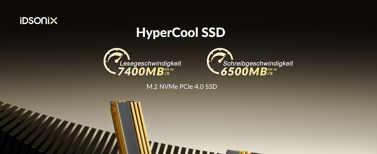 SSD iDsonix NVMe M.2 PCIe 4.0 2TB з радіатором: 7300 МБ/с (читання), 5000 МБ/с (запис) для ПК, геймінгу та редагування відео