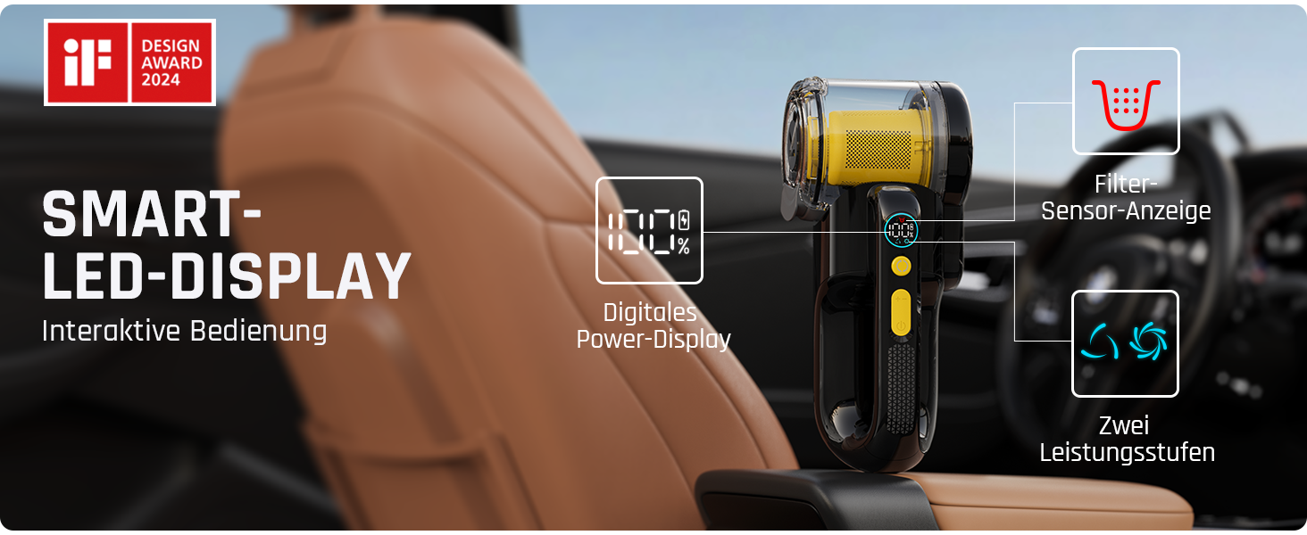 Бездротовий пилосос Fanttik Fold V10 Apex Pivot: 17000 Па, LED-дисплей, для дому та авто | Deluxe Edition з гнучким шлангом та насадкою для шерсті тварин