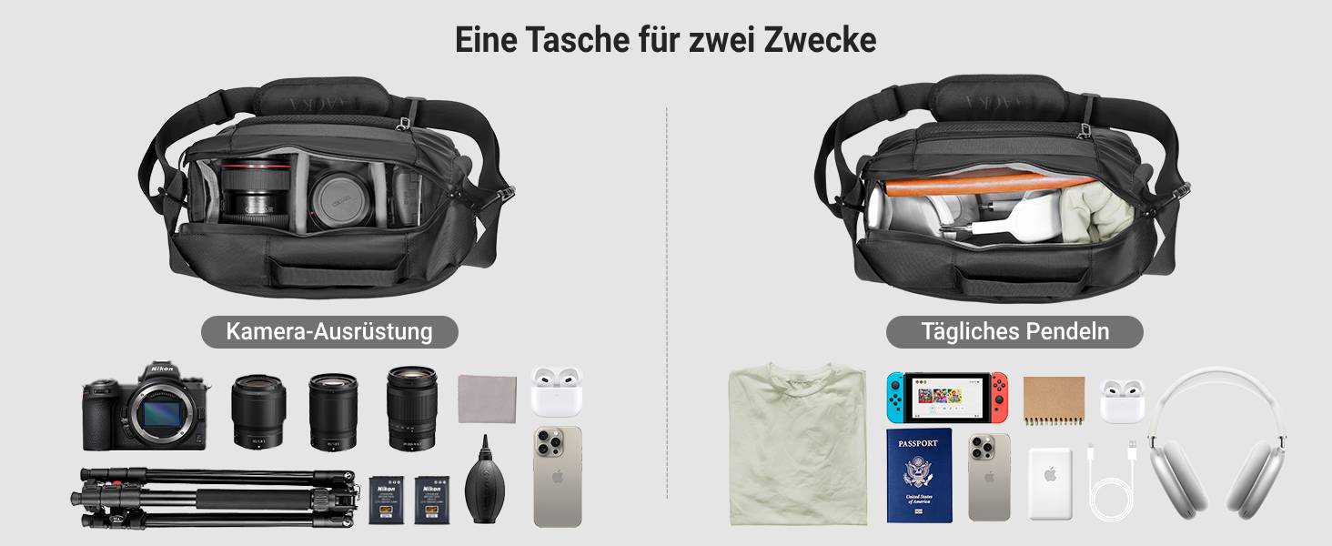 Сумка для камери TAAOKA: DSLR/SLR/беззеркальні камери, водонепроникна, з кріпленням для штатива, Crossbody (Темний зелений)