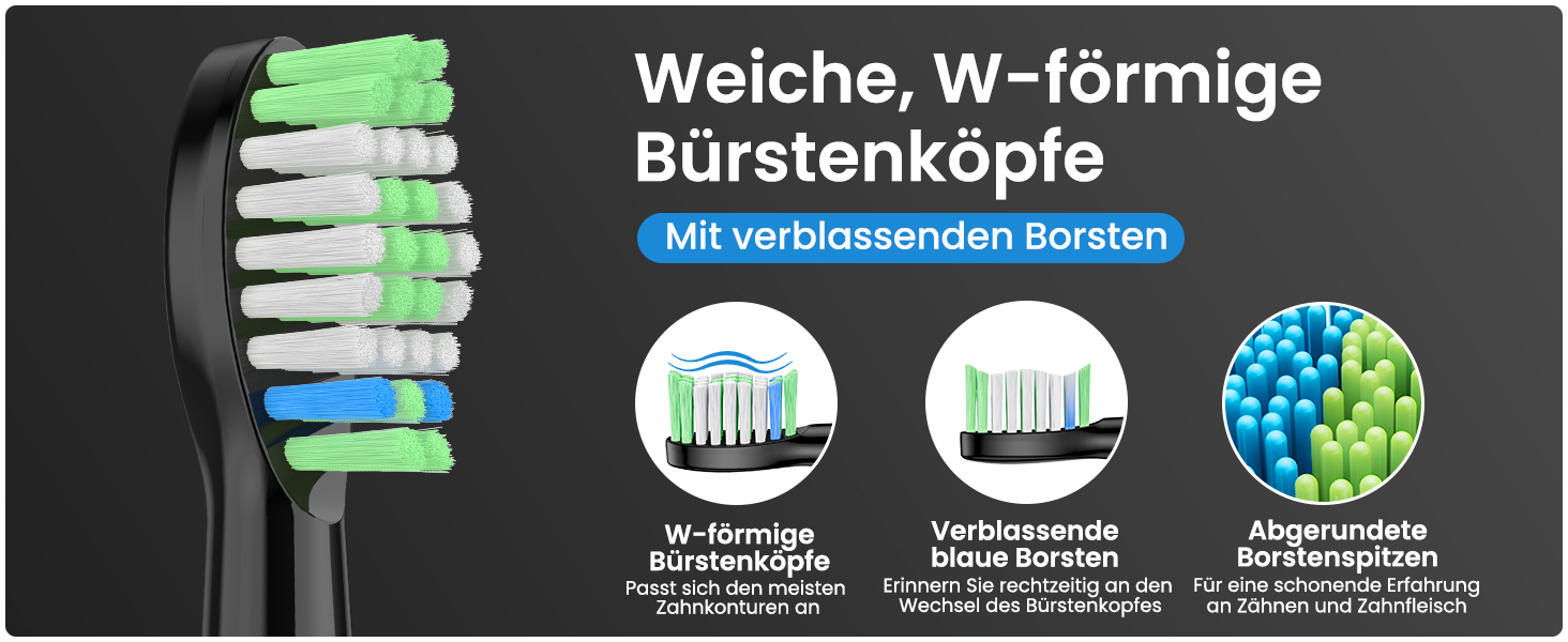 Електрична зубна щітка YUNCHI C2 з 40000 VPM, звукова щітка для дорослих, зарядка USB-C, 55 днів роботи від акумулятора, 5 режимів чищення, таймер 2 хвилини, 8 насадок, дорожній футляр, чорна YUNCHI C2