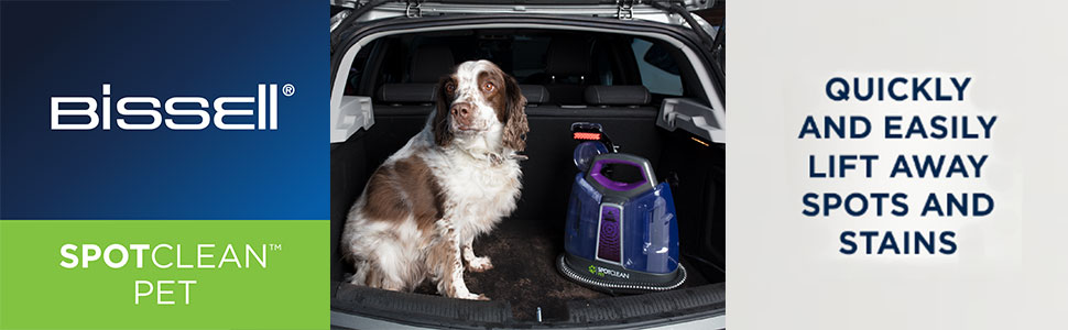 BISSELL SpotClean Pet: Портативний чистий для килимів та меблів | Видаляє плями та забруднення | Технологія HeatWave | 36982, Titan/Lila