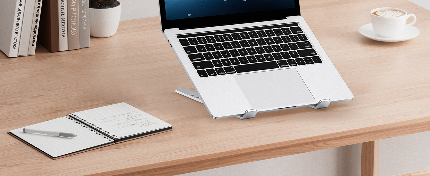 Підставка для ноутбука Babacom, 5-рівнева, алюміній, регульована висота, вентиляція, сумісна з MacBook Pro Air та іншими ноутбуками 10-15.6”