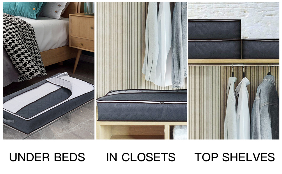 Комплект органайзерів для зберігання під ліжком Withosent, 5 шт, 90л, з прозорим вікном