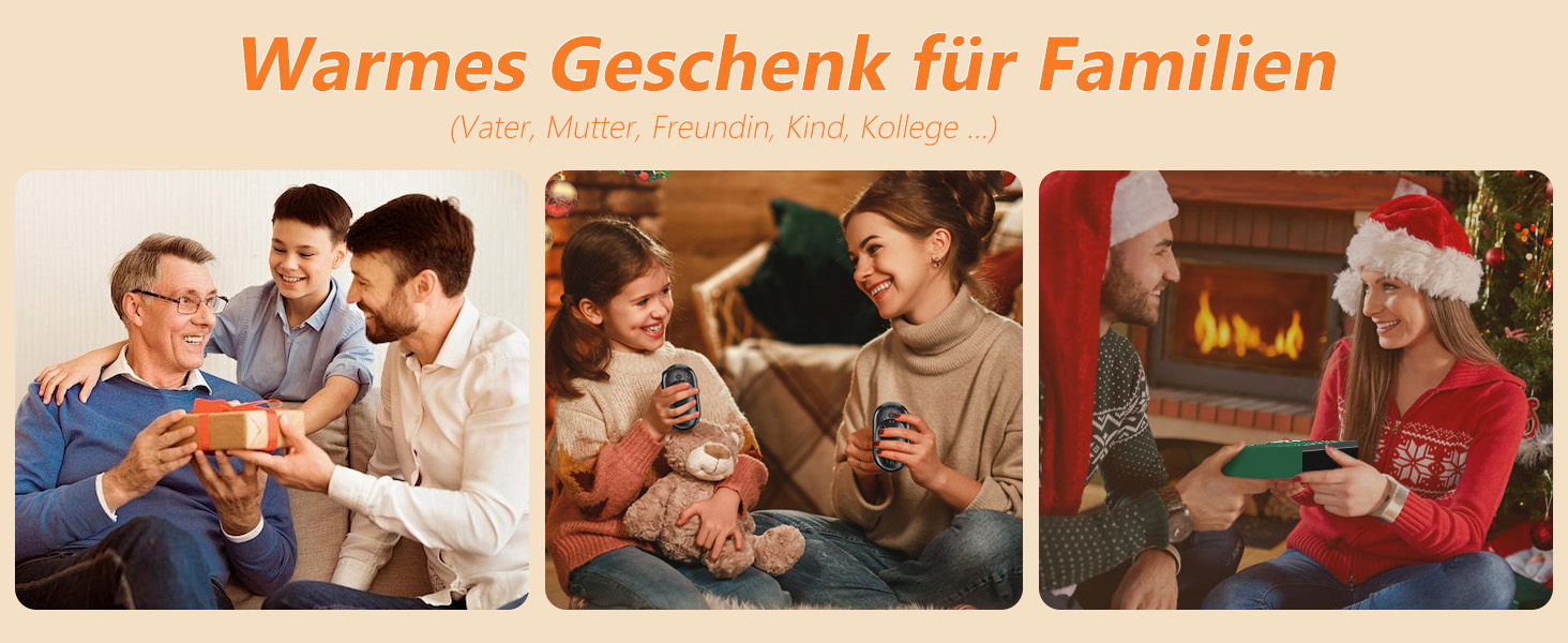 Електричні грілки для рук 6000mAh (2 шт.) - багаторазові, USB-C, 3 режими нагріву, подарунок для жінок, чоловіків, дітей, для катання на лижах, піших прогулянок, чорний