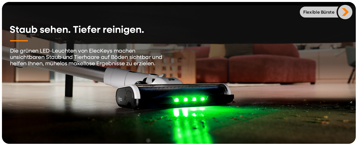 Акумуляторний пилосос ElecKeys 48000Pa/580W з LED дисплеєм, білий. Підходить для твердих поверхонь, килимів та видалення шерсті тварин. 7-шарова фільтрація, антизаплутана щітка, 65 хвилин роботи.