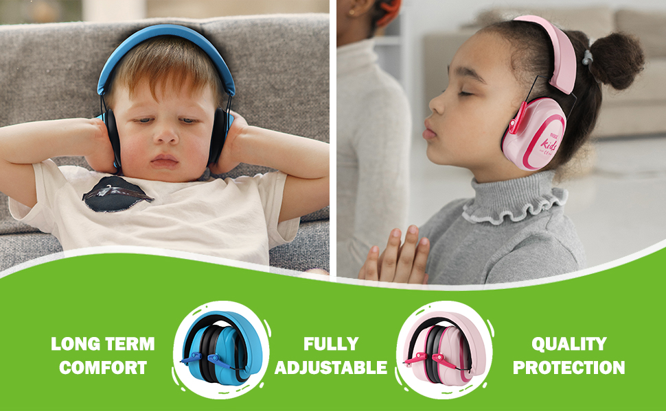 Навушники для захисту від шуму Green Devil для дітей 3-16 років (SNR27.4) - комфортні, складні, для школи, навчання, концертів, фестивалів