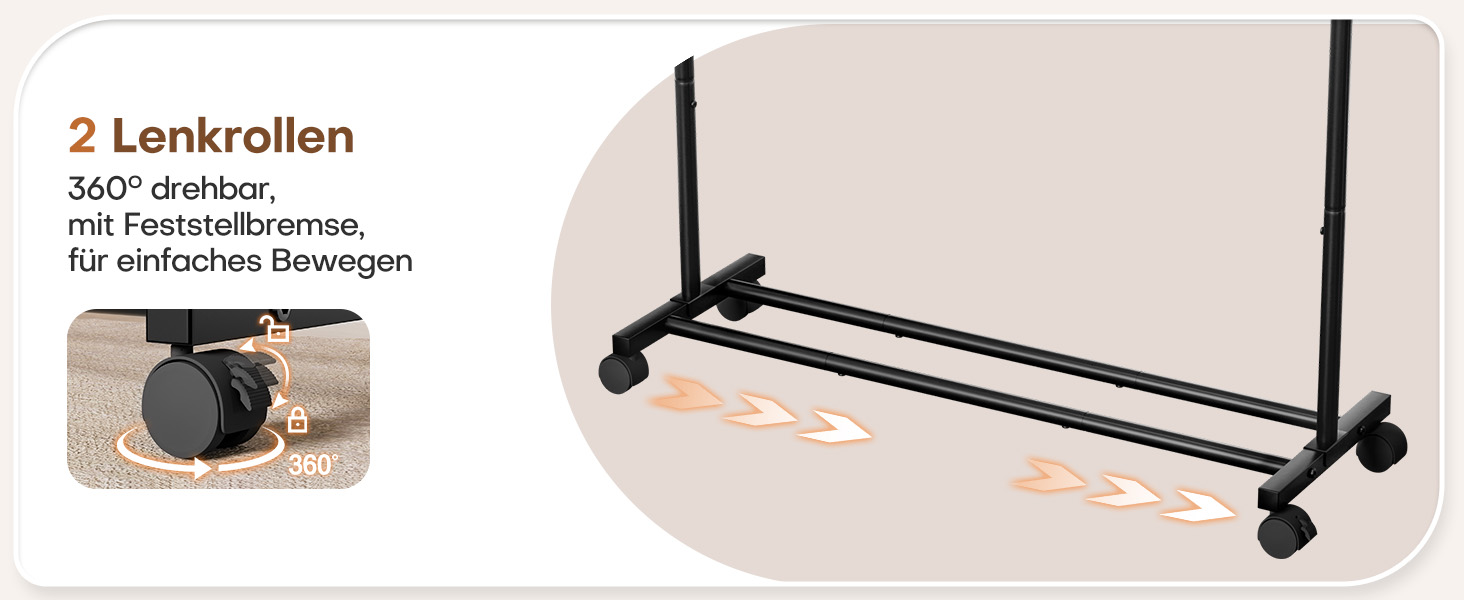 Стійка для одягу на колесах Yorbay: міцна металева вішалка з полицею для багажу. Компактна вішалка для спальні, пральні, магазину (Чорний, 117.5 см)