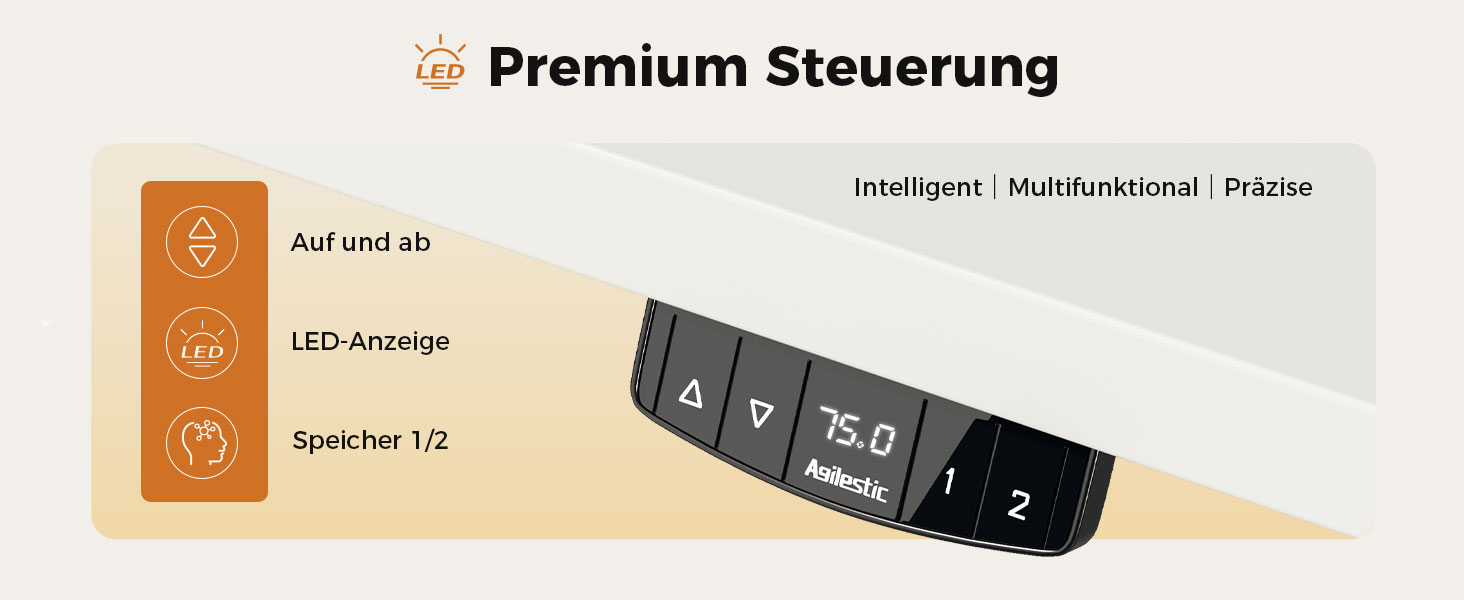 Електричний столик для роботи Agilestic L-подібної форми 150 см, регульована висота, для дому та офісу, ергономічний, зі з'єднуваною панеллю, світло-коричневий (150 x 90 см)