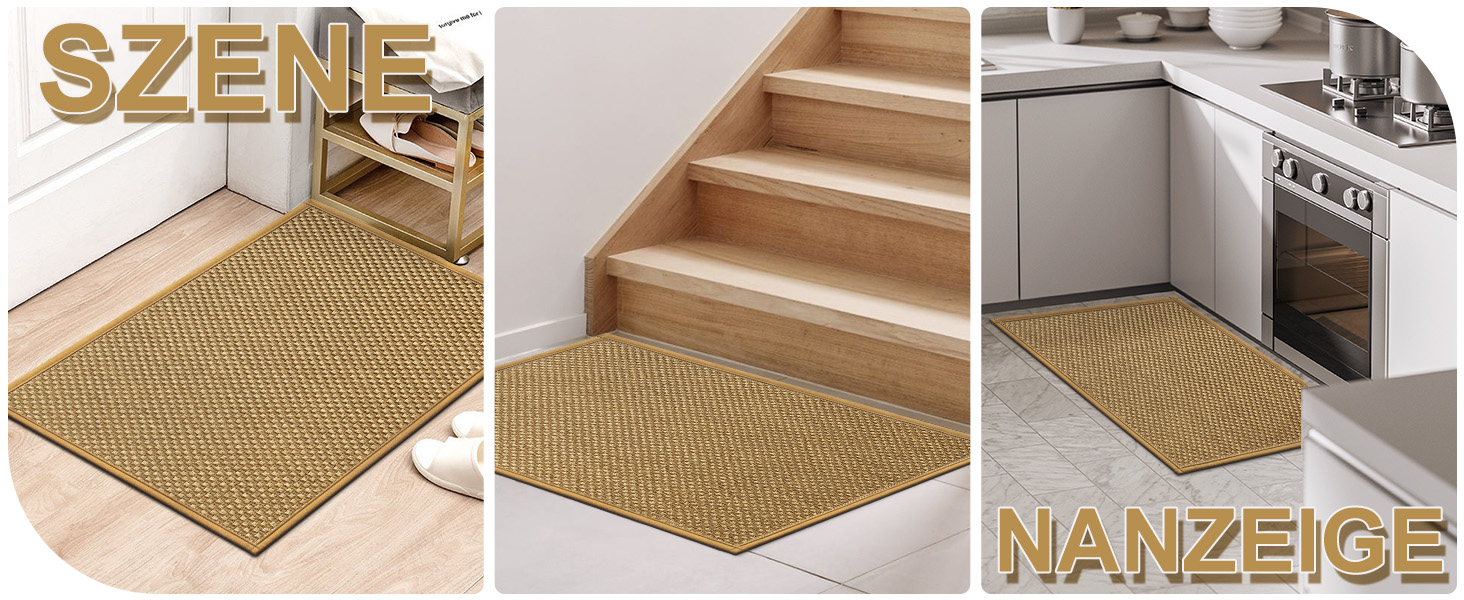 Килимок для дому LEKEEPGO 43x75 см, антиковзаючий, миючий, вбираючий, для внутрішнього використання (колір: світло-коричневий)