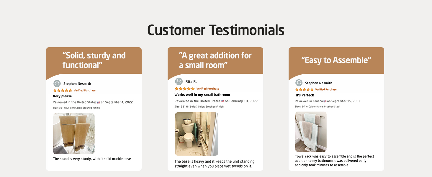 Підставка для рушників подвійна KES, нержавіюча сталь SUS 304, мармурова основа, 84 см, золота