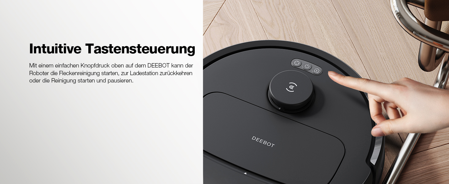 Робот-пилосос ECOVACS DEEBOT N30 PRO Omni з функцією миття, 10000 Па, технологія ZeroTangle 2.0, TruEdge, миття гарячою водою 60°C, сушка гарячим повітрям, білий (чорний)