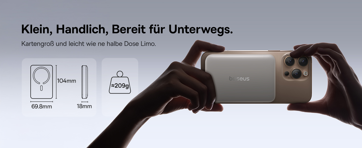 Power Bank Baseus Enerfill MagSafe 10000mAh 22.5W з магнітним кріпленням, USB-C, бездротовий, для iPhone 16/15/14/13/12