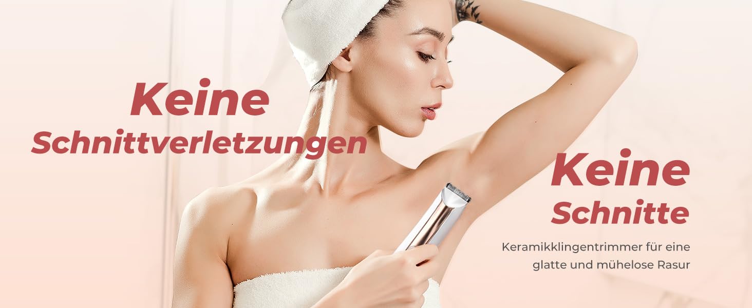 Електричний жіночий тіло-тример PRITECH для бікіні. Вологозахищений (IPX7), USB, з зарядною станцією