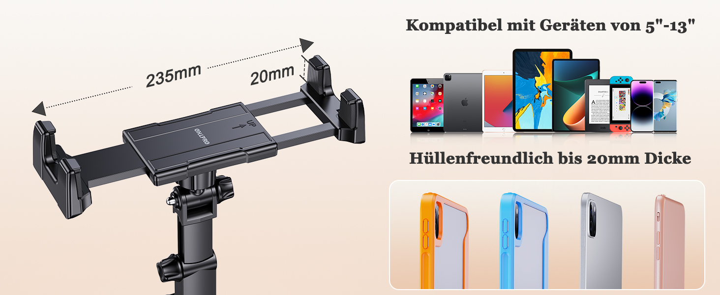 Тримач для планшета в авто OHLPRO: універсальний, для iPad, Galaxy Tab, Switch, 5-13 дюймів