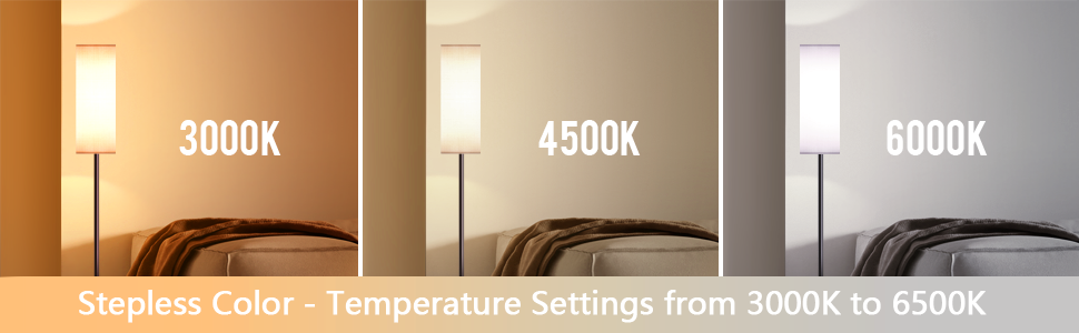 Світлодіодна торшерна лампа 9W з регулюванням яскравості, 3 колірні температури, тканинний абажур, вимикач на нозі, вінтажний дизайн, сірий колір