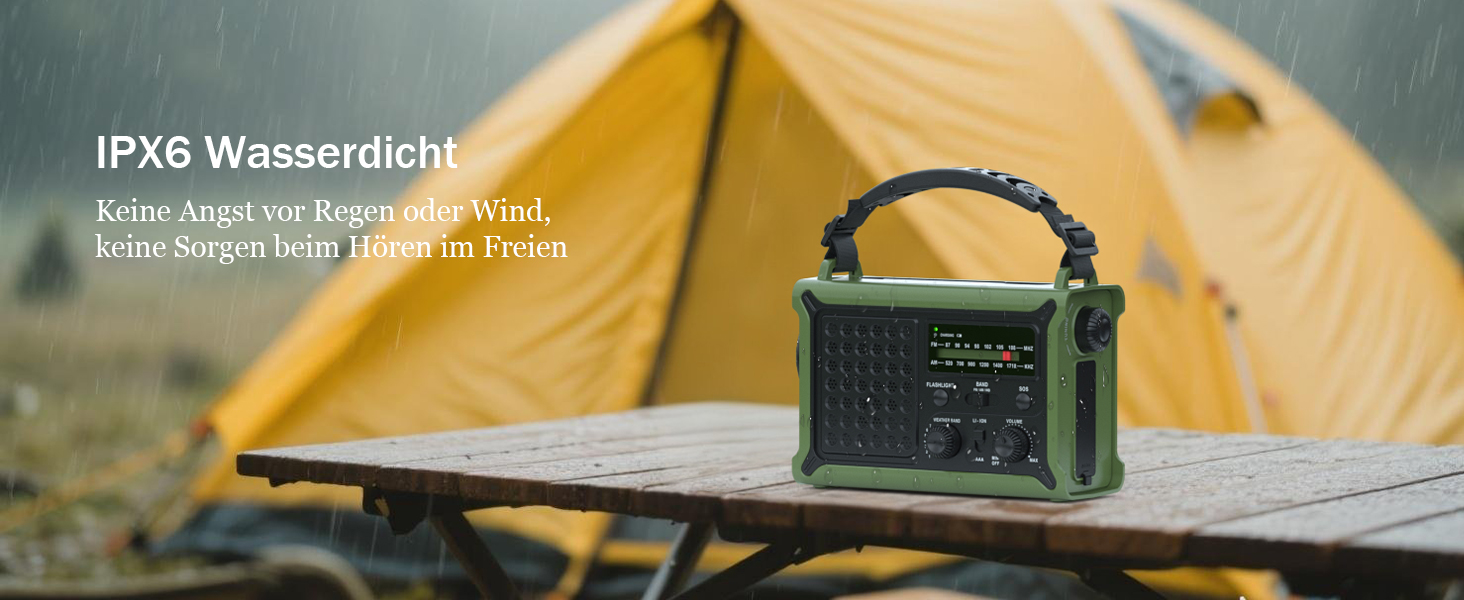 Сонячне радіо з ручним приводом 12000mAh, портативний приймач світу, радіо для надзвичайних ситуацій з AM/FM, 8500 мм² сонячна панель, Powerbank, ліхтарик та світло для читання, для виживання та відключень електроенергії (зелене)