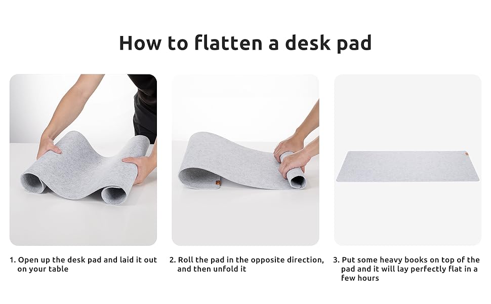 Килимок для столу YSAGi повстяний 90x40 см, антиковзкий, для миші та клавіатури, офіс/дім, світло-сірий