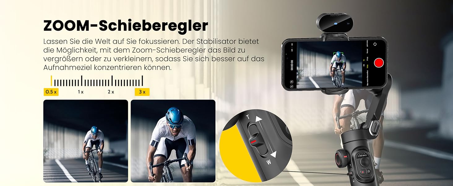 Стабілізатор для смартфона AOCHUAN 3-осьовий, складний, з фокусним колом, для iPhone та Android, Smart XE AI - для TikTok, YouTube, Vlog