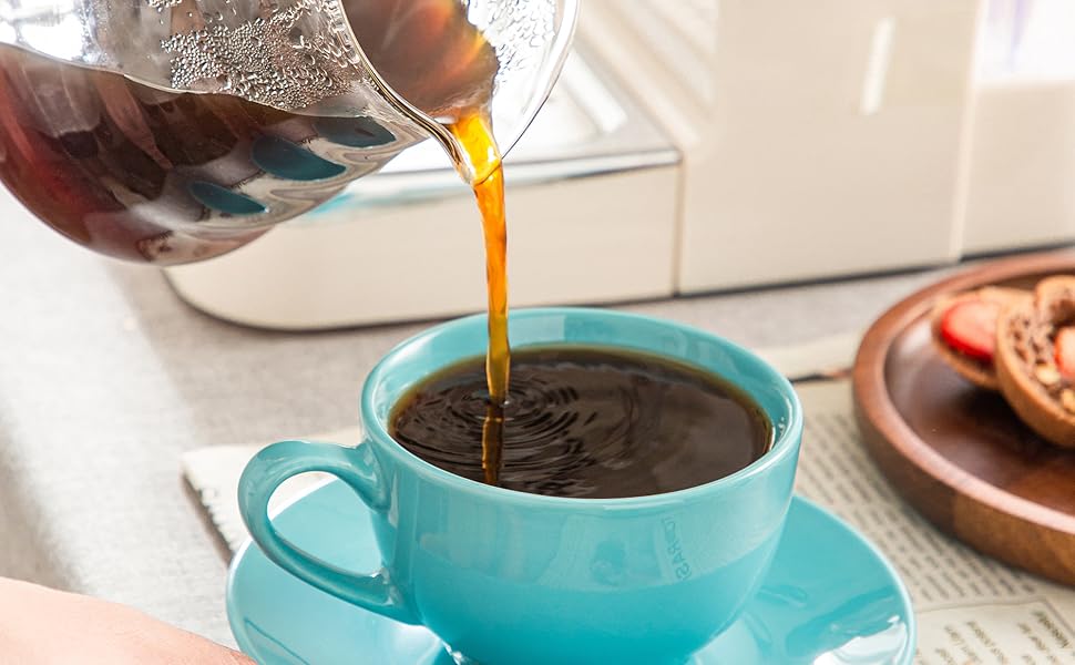 LOVECASA Кавовий сервіз з порцеляни, Sweet, 12-ти частинний (12 чашок з блюдцями), для 6 осіб, 230 мл, білий, VCP-CC13