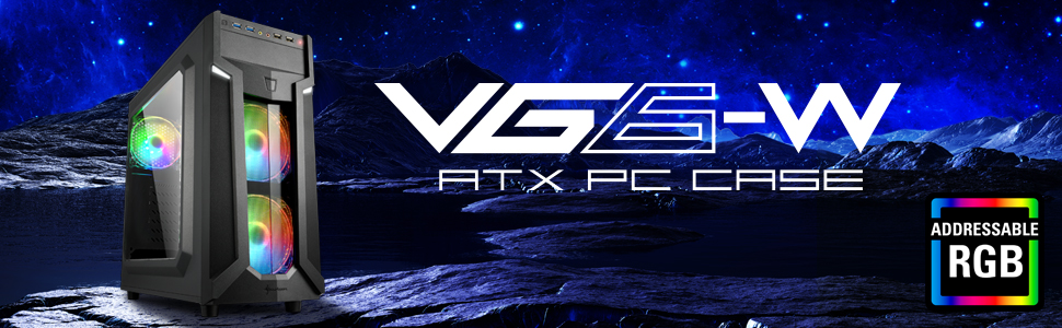 Корпус ПК Sharkoon VG6-W RGB - ігровий, з підсвічуванням RGB