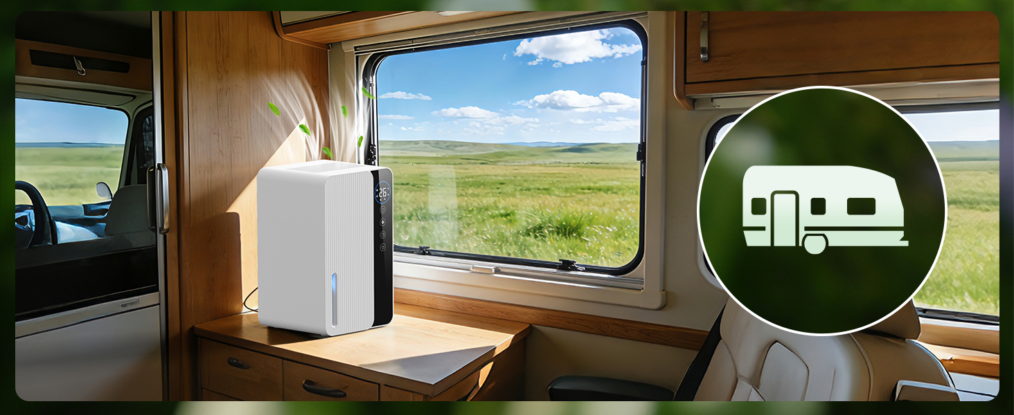 Електричний осушувач повітря 1800 мл, енергозберігаючий, для спальні та ванної кімнати, 22,5W, тихий режим, таймер, автовимкнення (550 мл/день)