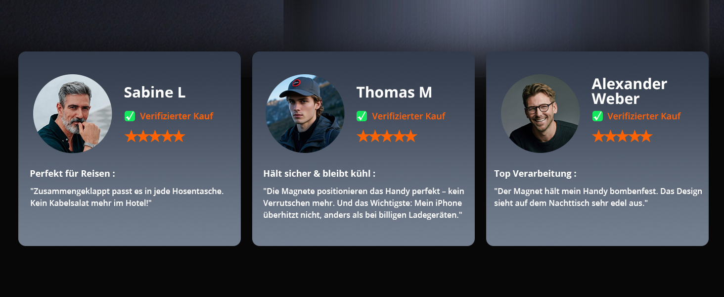 Зарядний пристрій 3-в-1 GEEKERA MagSafe для Apple Watch, iPhone (12-17) та AirPods, індуктивне зарядне, чорний матовий