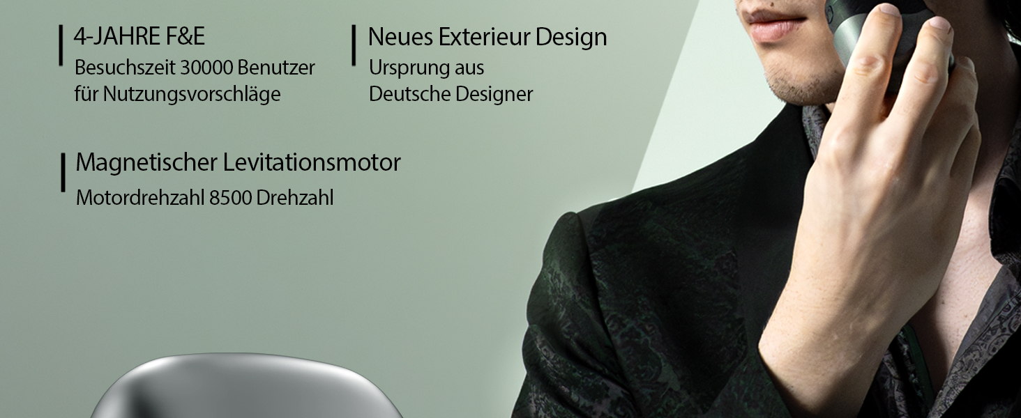 Електричний чоловічий верстат для гоління Dyoonoer з LED-дисплеєм, фольєвий верстат, IPX7 вологостійкий, 3 гнучкі леза, USB-C зарядний пристрій для обличчя та бороди - D/B/71dB