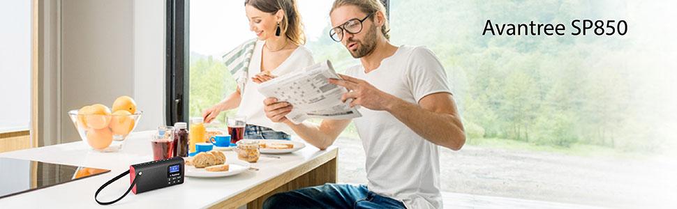 Портативна радіоприймач Avantree SP850: FM-радіо, Bluetooth-динамік, MP3-плеєр з SD-карти