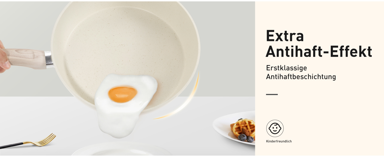 Набір посуду для індукції DishDelight, 12 предметів, гранітне антипригарне покриття, бежевий колір. Каструлі та сковороди з кришками.