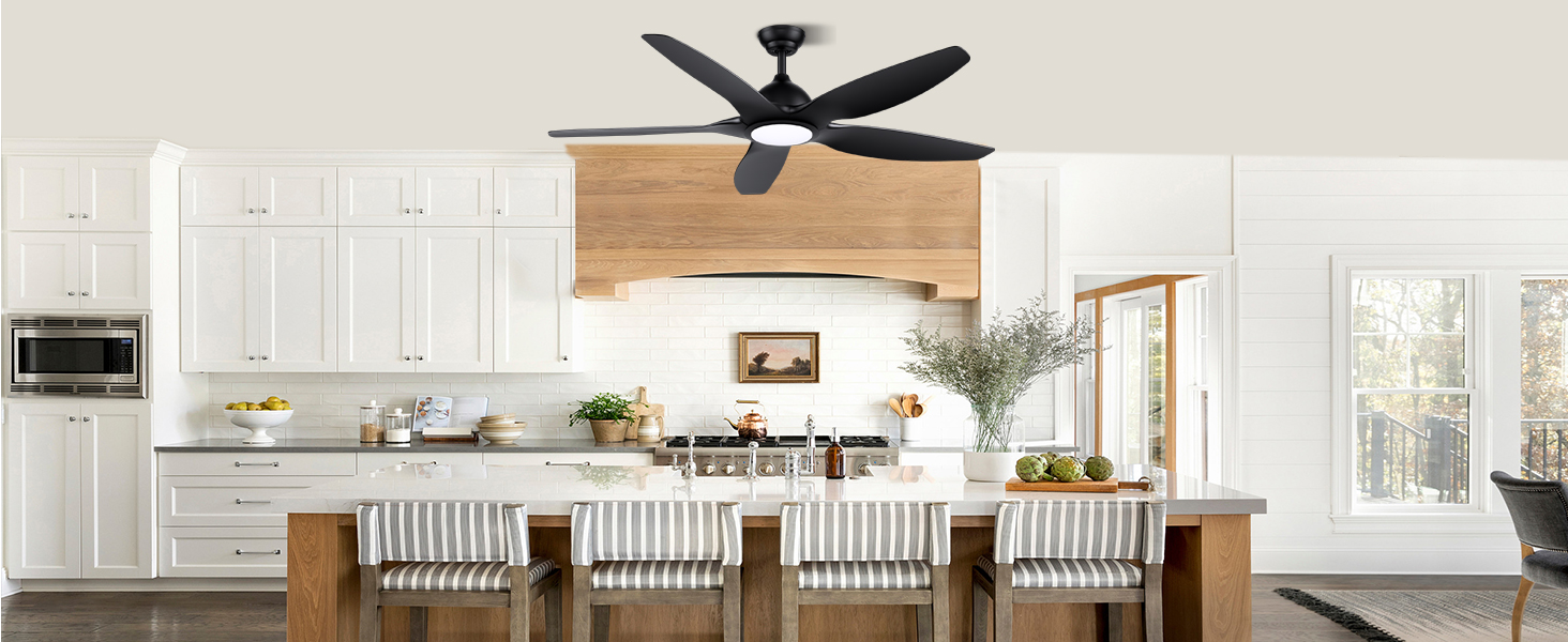 Стеляний вентилятор Newday 153см, чорний з підсвіткою та пультом, 5 лопастей, DC мотор, регулювання швидкості, таймер, для дому