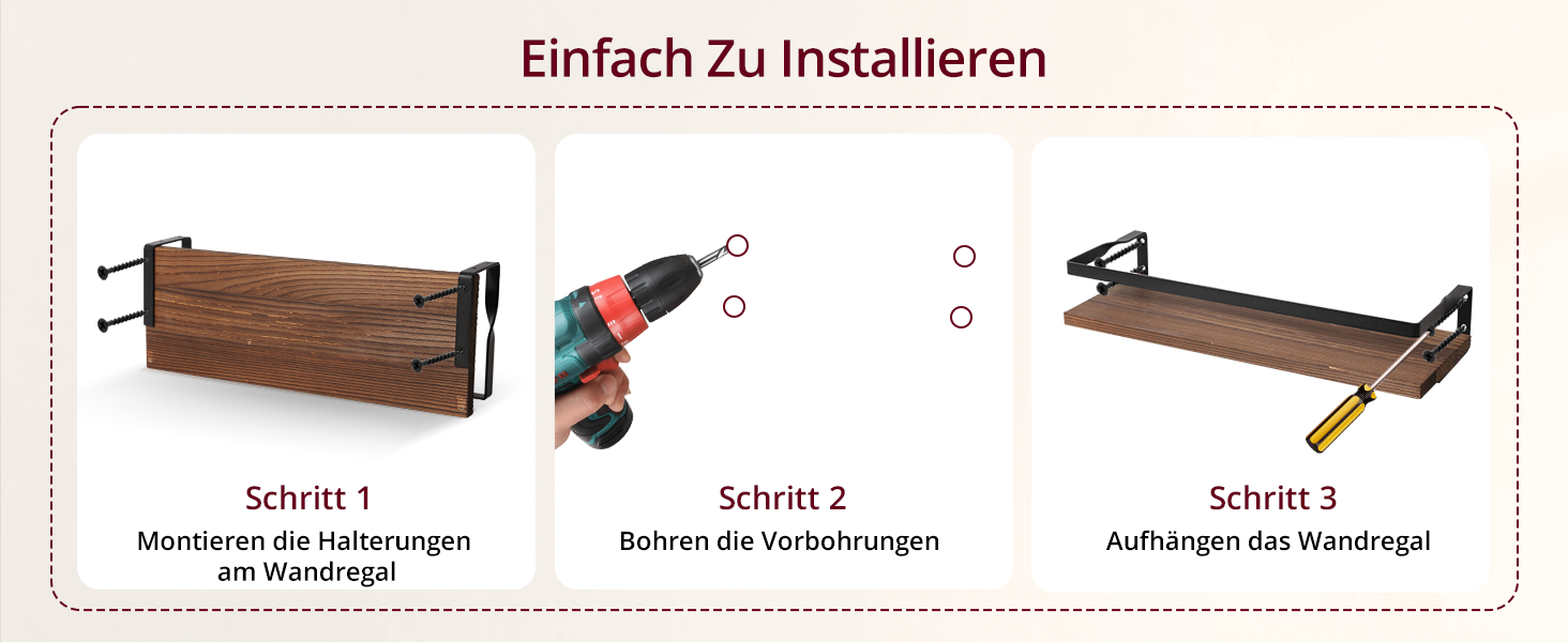 Настінна полиця з дерева, 2 шт. у комплекті, світло-коричнева, для спальні, вітальні, ванної кімнати, кухні, офісу (ретро-кавовий колір)