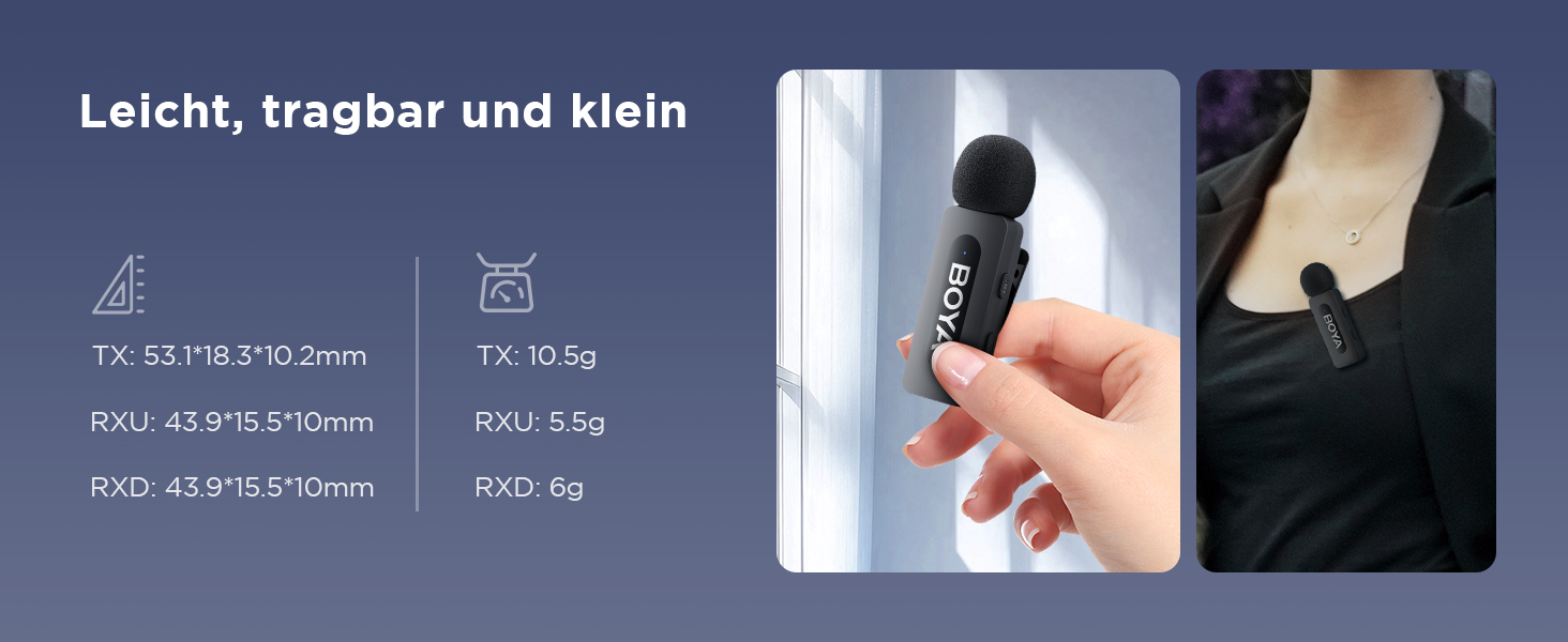 Мікрофон Boya BY-V10 USB-C: бездротовий мініатюрний мікрофон з шумозаглушенням для Android, смартфонів, ноутбуків, YouTube, подкастів, Facebook, Vlogging