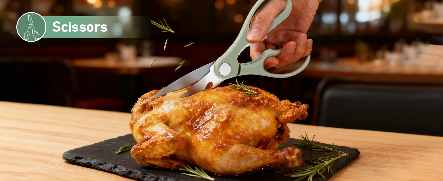 Набір кухонних ножів Messerblock з 16 частинами: ножі, обробна дошка, захист пальців, точилка та кухорізаки. Професійний набір для дому (зелений)