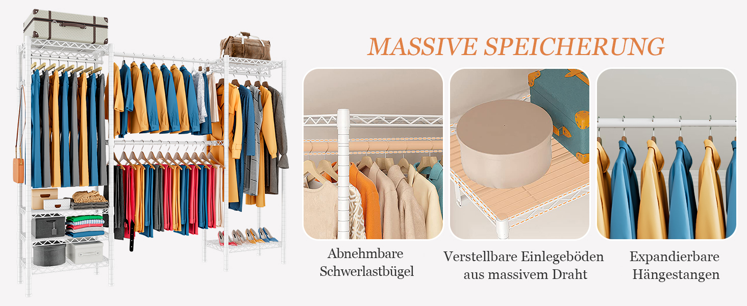 Розширюваний вішак для одягу, металева штанга для одягу, розсувний гардероб з гачками (білий)