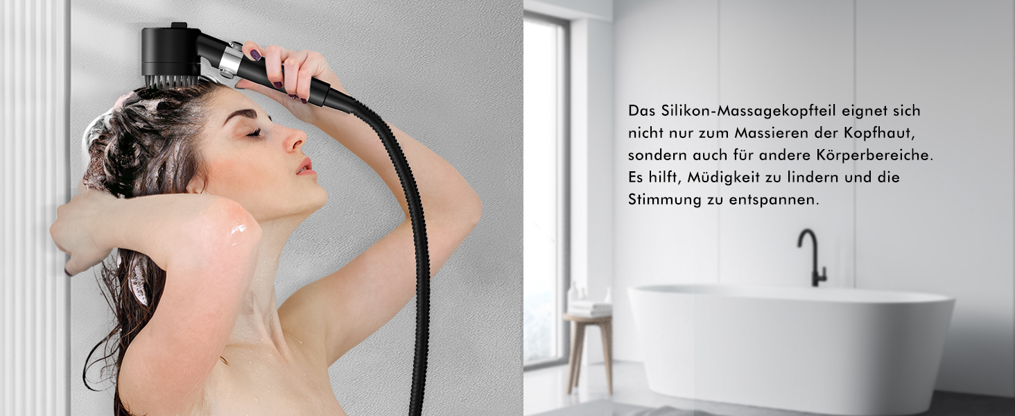 Showerhead with Filter MEKO High-Pressure Handheld Shower with 15-Layer Filtration, 1.5M Hose, 3 Spray Patterns, Water-Saving Showerhead for Removing Hard Water, Residual Chlorine, Bacteria, and Heavy Metals (Black)