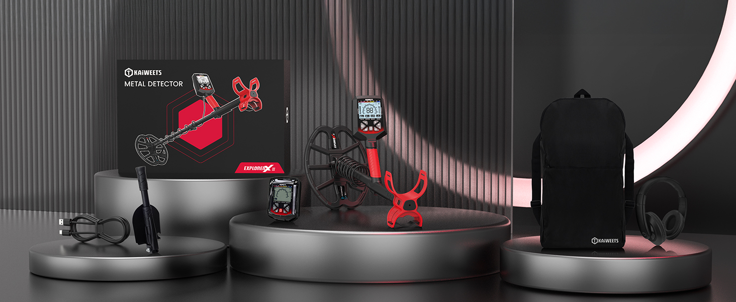 Металошукач KAIWEETS Profi Set: LCD дисплей, водонепроникна котушка, 30см глибина, регулювання чутливості, для дорослих та дітей