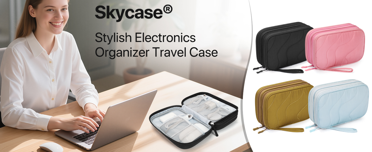 Органайзер для кабелів Skycase XL, рожевий - сумка для гаджетів, павербанку та аксесуарів для подорожей