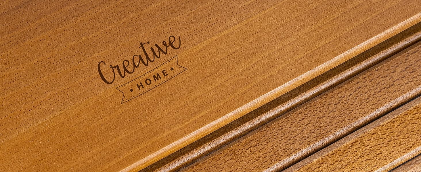 Дерев'яний хлібний ящик Creative Home | 38 x 28,5 x 17,5 см | Для хліба, булок, випічки | З відкидним кришкою | Натуральний хлібний контейнер для кухні