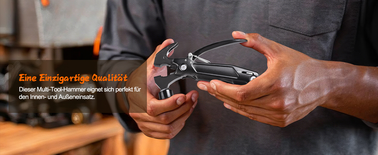 Багатофункціональний молоток-мультитул 14-в-1: плоскогубці, пилка, викрутки та інше. Компактний інструмент для кемпінгу, туризму, виживання, авто-надзвичайних ситуацій. Чудовий подарунок для чоловіків, на День батька для тата