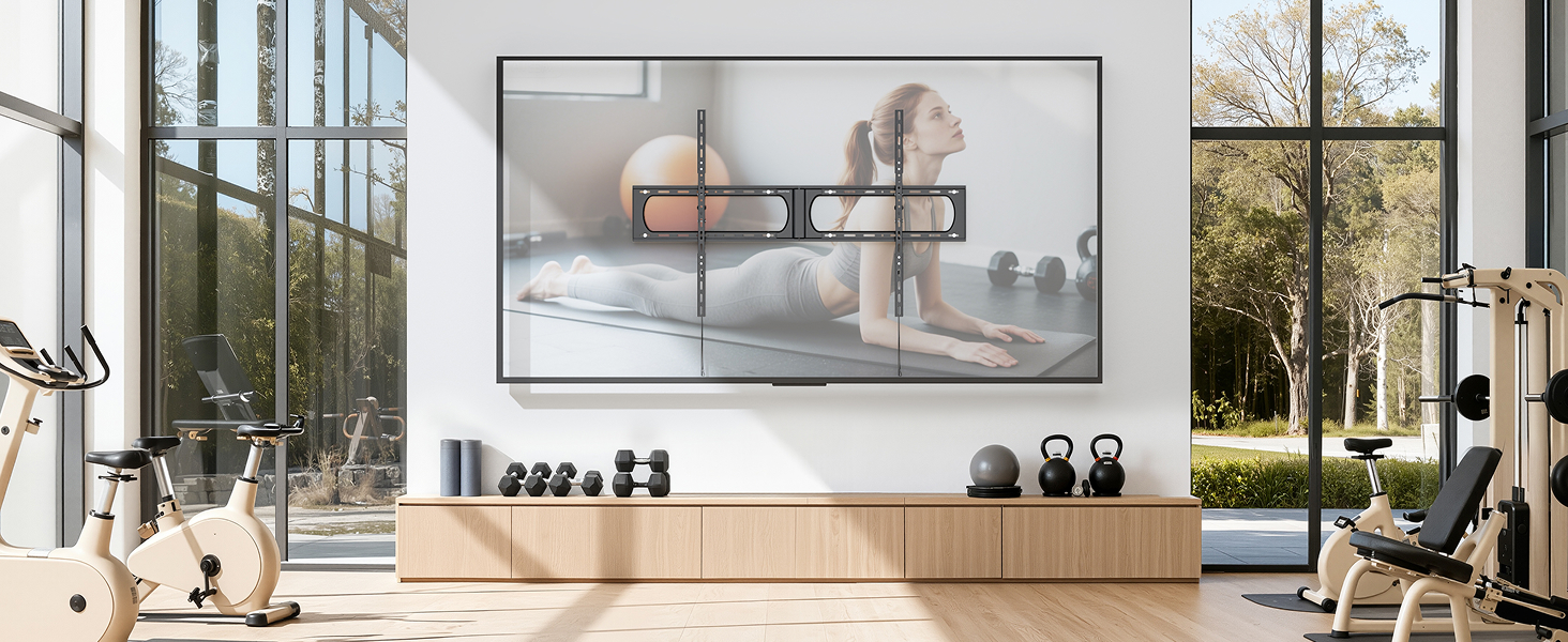 Кріплення для телевізора monTEK Heavy Duty, настінне кріплення для телевізорів 37-140 дюймів, до 136 кг, ультратонкий профіль 32 мм, сумісне з дерев'яними стійками 406/450/600 мм, VESA до 1200x800 мм, регульоване нахилом