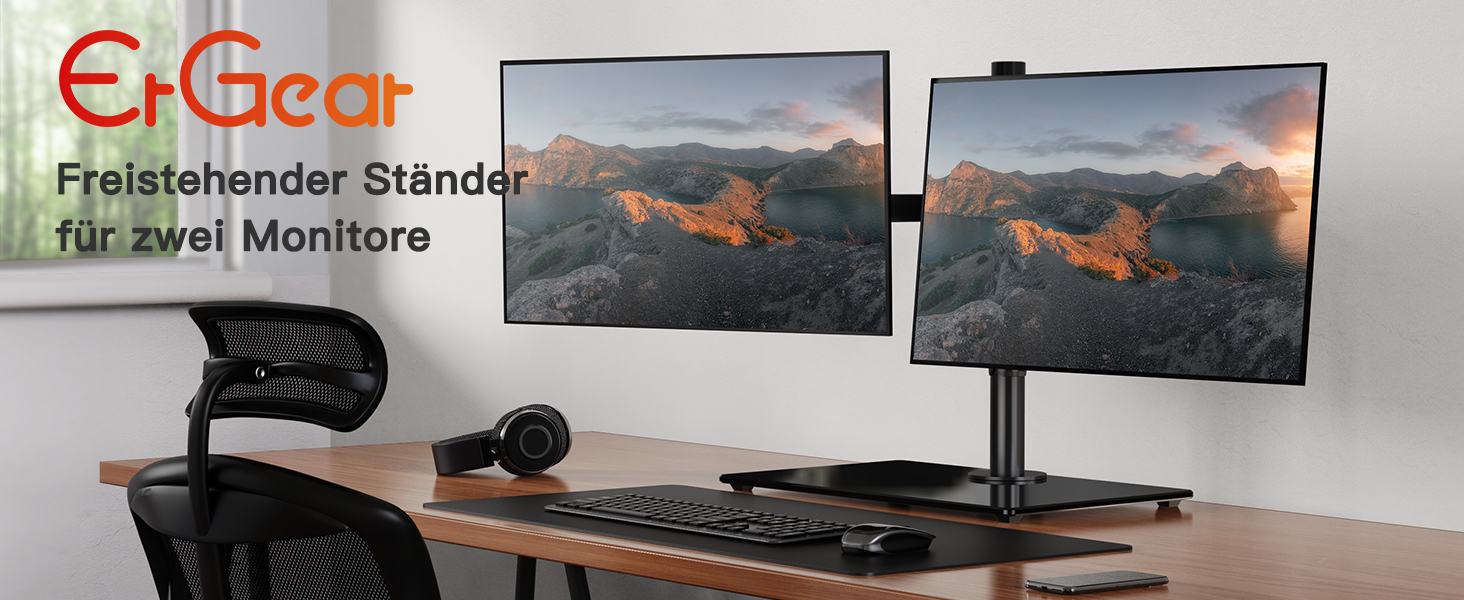 Кріплення для моніторів ErGear 2 шт. для екранів 13-32 дюйми, гнучкий кронштейн з VESA 75/100mm, 8 кг навантаження, для геймінгу
