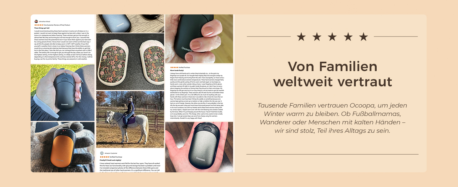 Електричні грілки для рук Ocoopa 2 шт. з магнітом, 5000mAh, 3 режими нагріву, компактні, чорні