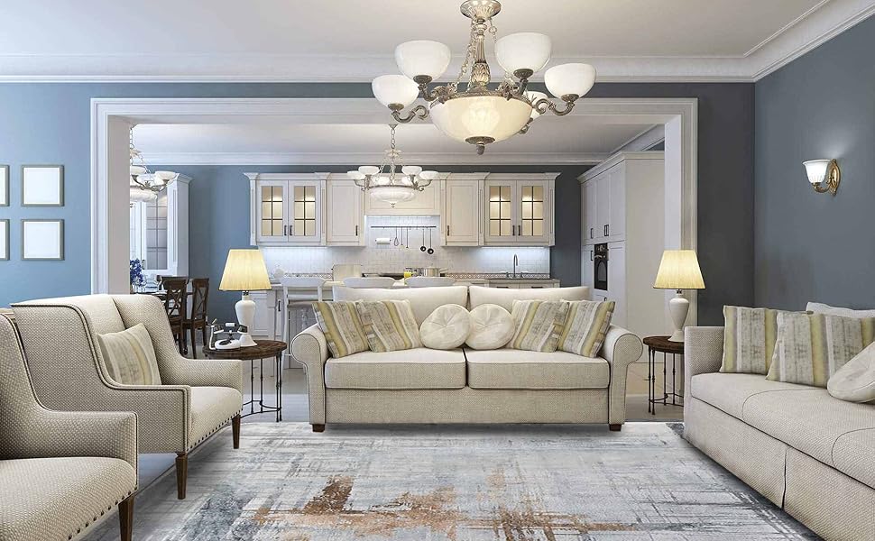 Килимок Tinyboy-HBQ для вітальні та спальні: сучасний дизайн, короткий ворс, сірий (80 x 120 см)